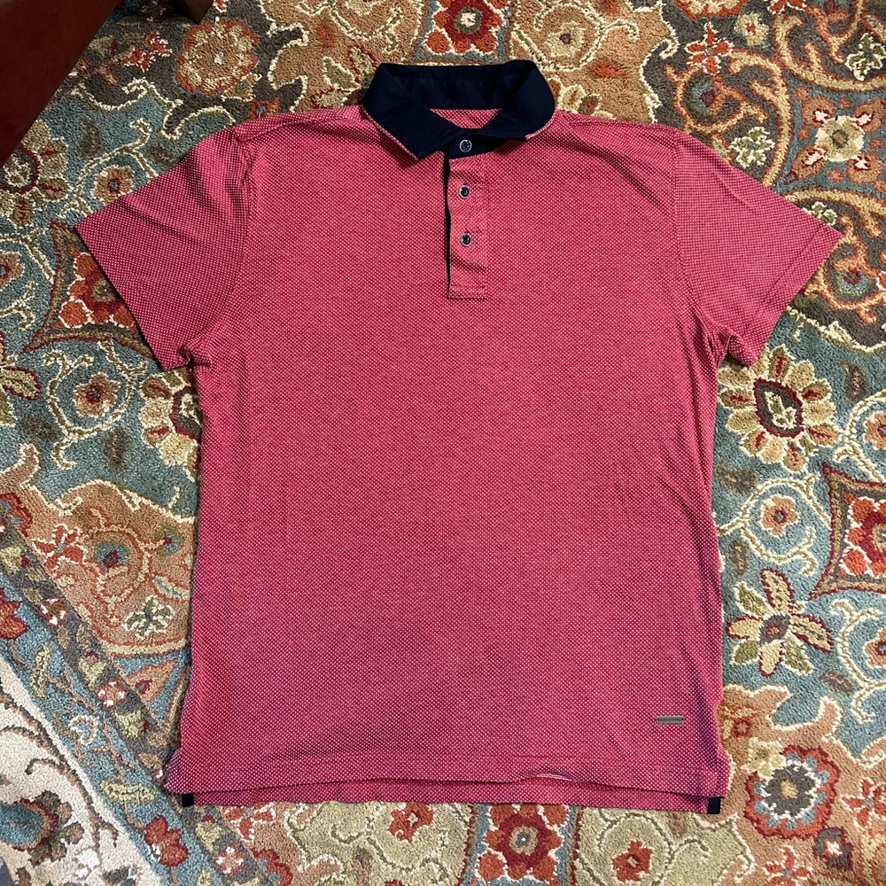 Rodd & Gunn Red Knit Polo Blue trim medium Sports fit
